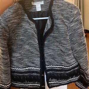Black/white tweed blazer